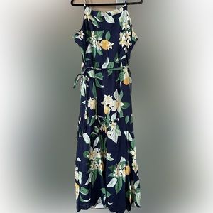 Lemon 🍋 Print Navy Maxi Sun Dress